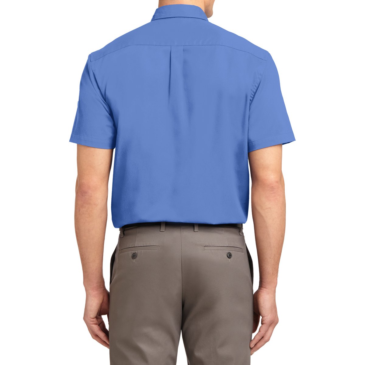 Men's Short Sleeve Wrinkle Resistance Easy Care Button Down Collar Shirt