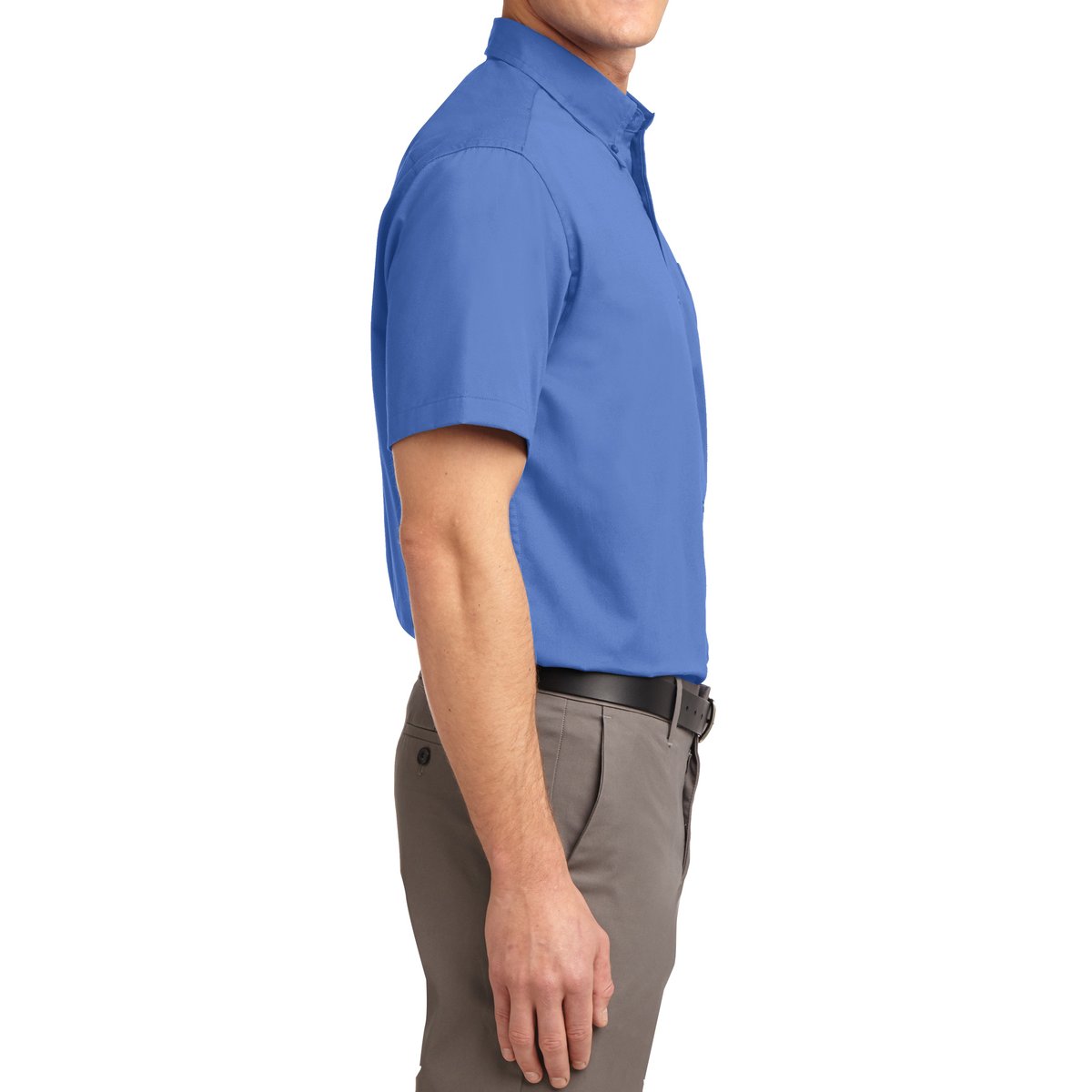 Men's Short Sleeve Wrinkle Resistance Easy Care Button Down Collar Shirt