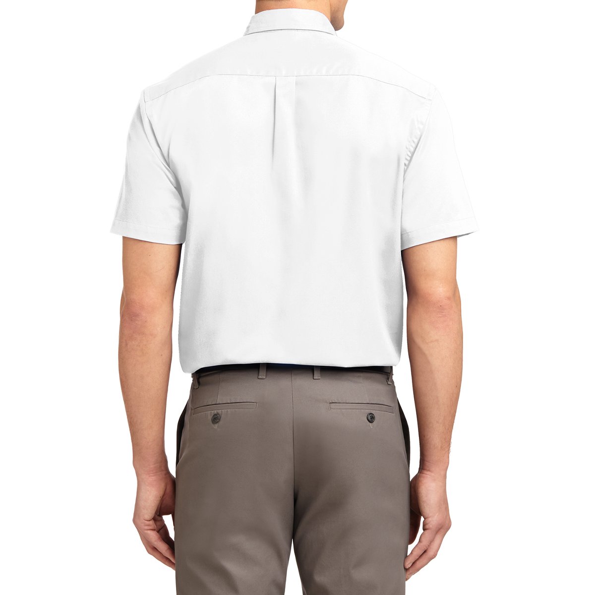 Men's Short Sleeve Wrinkle Resistance Easy Care Button Down Collar Shirt