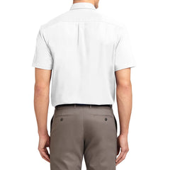 Men's Short Sleeve Wrinkle Resistance Easy Care Button Down Collar Shirt