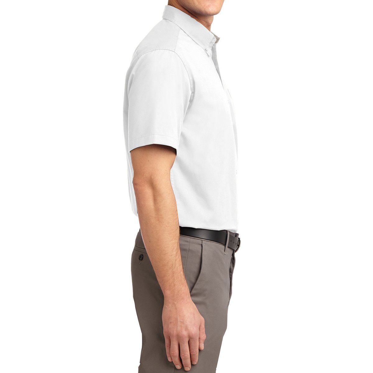 Men's Short Sleeve Wrinkle Resistance Easy Care Button Down Collar Shirt