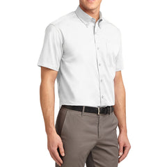 Men's Short Sleeve Wrinkle Resistance Easy Care Button Down Collar Shirt