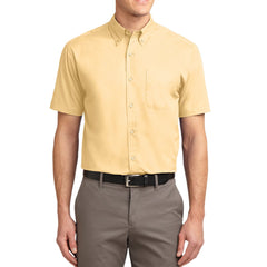 Men's Short Sleeve Wrinkle Resistance Easy Care Button Down Collar Shirt