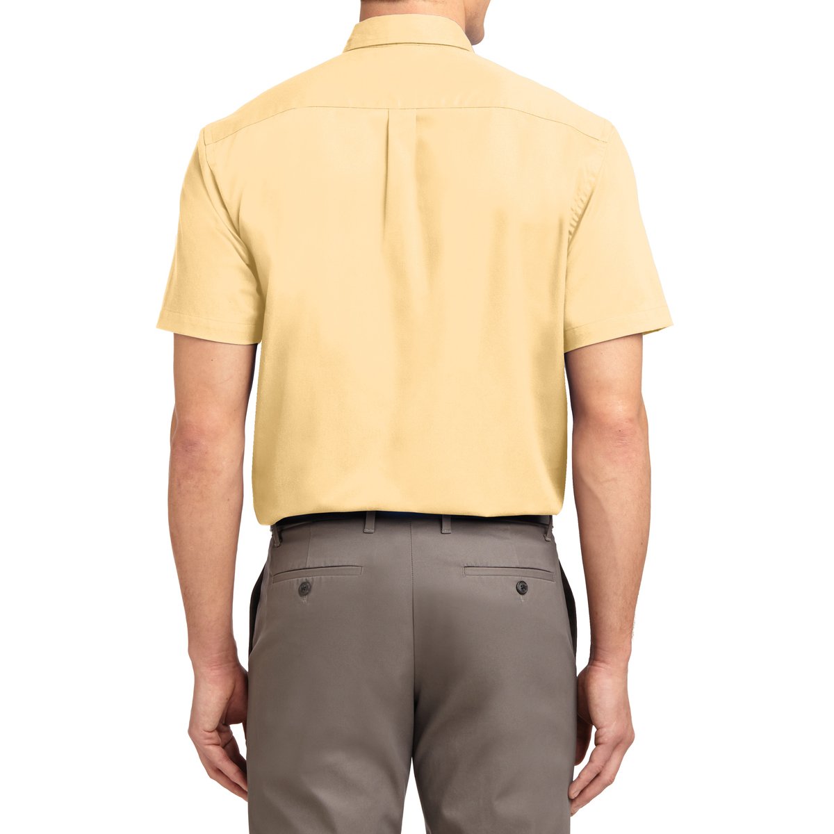Men's Short Sleeve Wrinkle Resistance Easy Care Button Down Collar Shirt