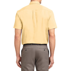 Men's Short Sleeve Wrinkle Resistance Easy Care Button Down Collar Shirt