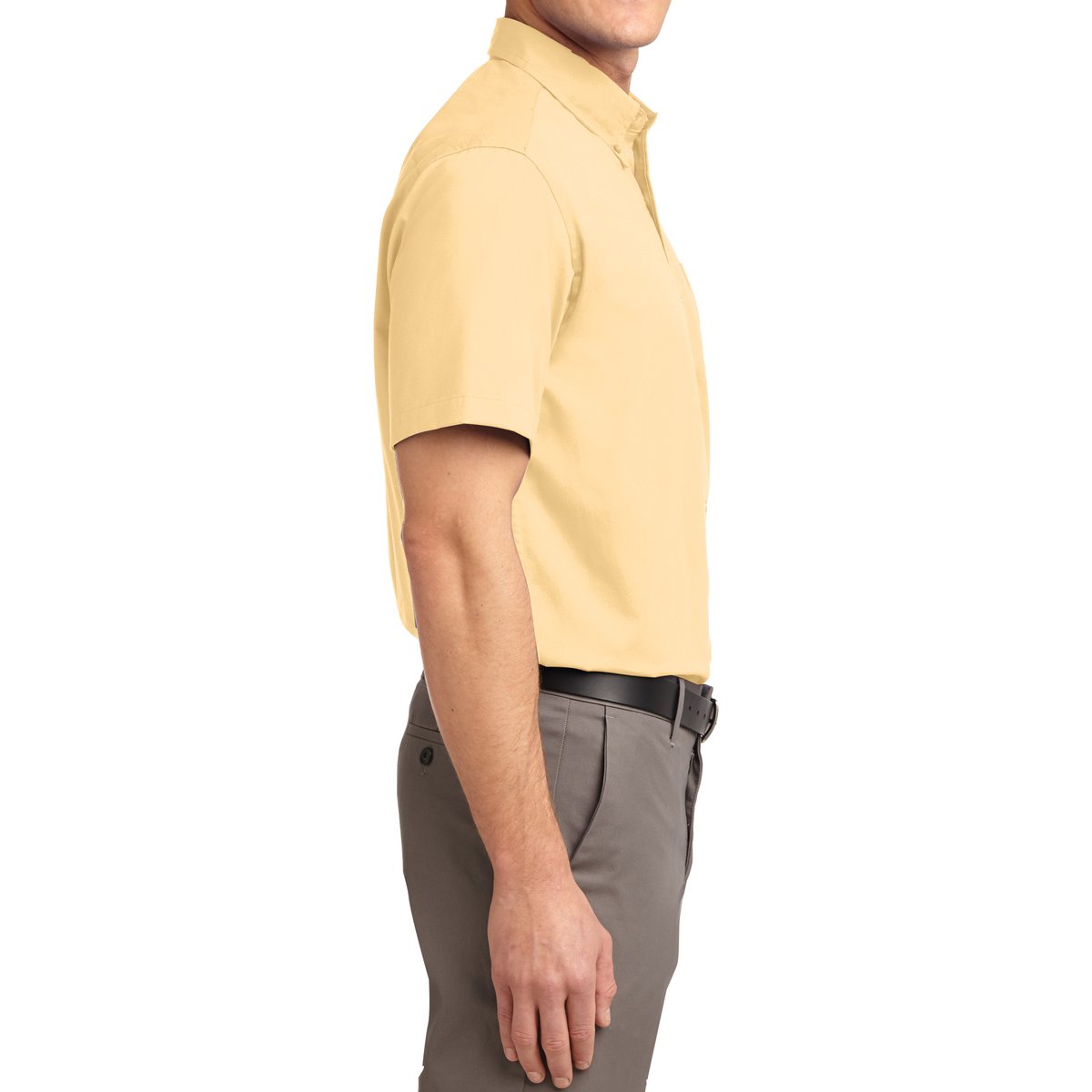 Men's Short Sleeve Wrinkle Resistance Easy Care Button Down Collar Shirt