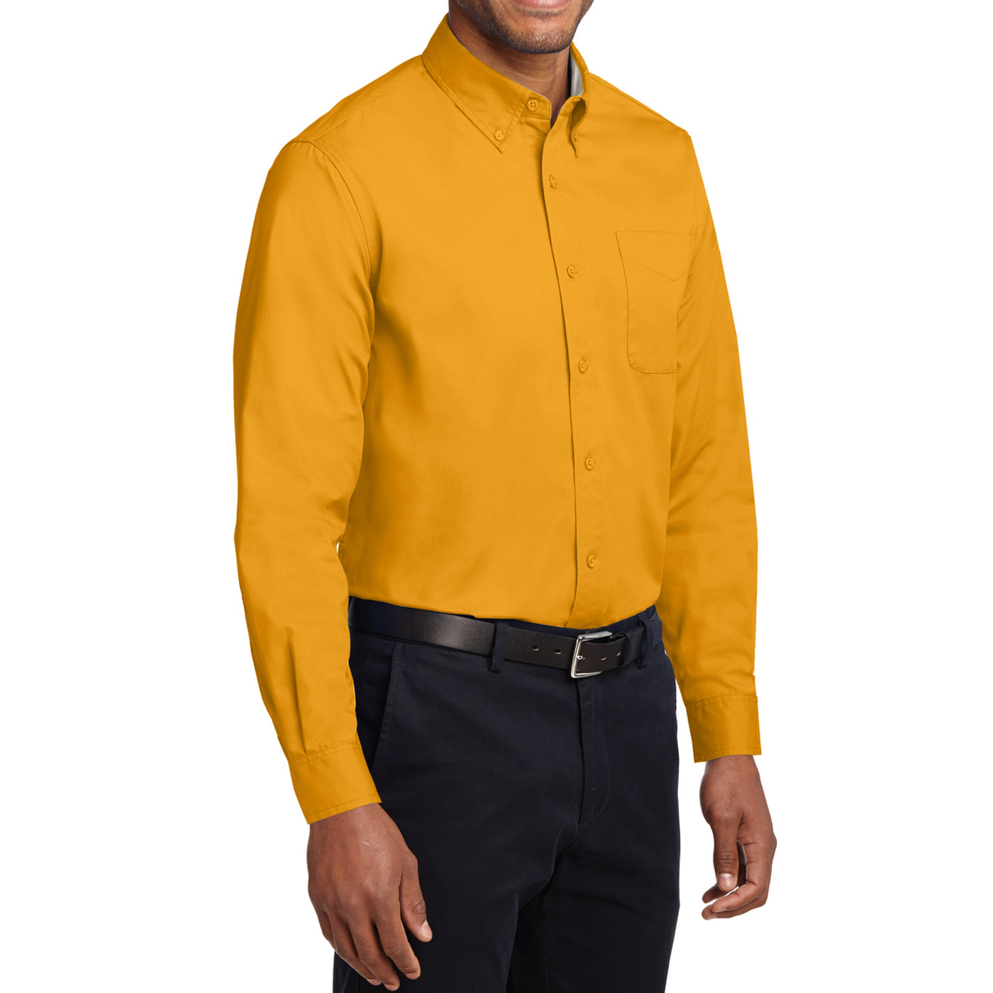 Men's Long Sleeve Easy Care Shirt - Athletic Gold/ Light Stone - Side
