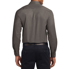 Men's Long Sleeve Easy Care Shirt - Bark - Back