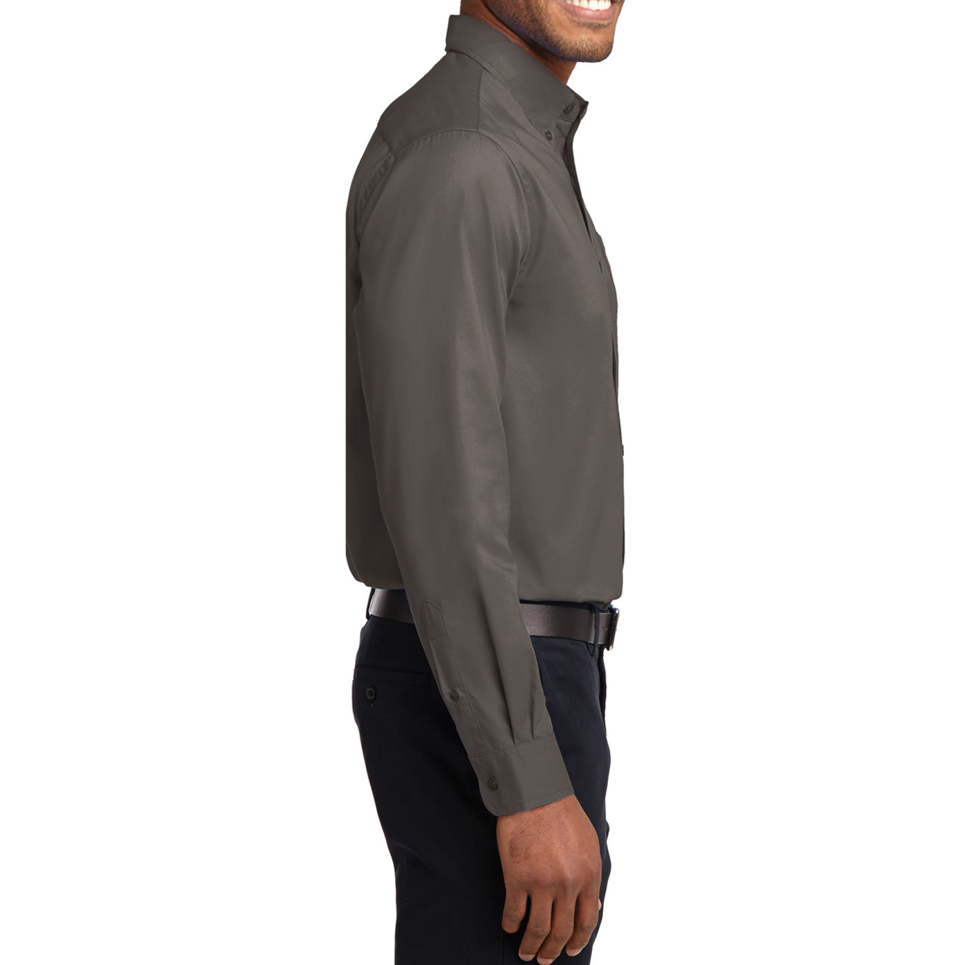 Men's Long Sleeve Easy Care Shirt - Bark - Side