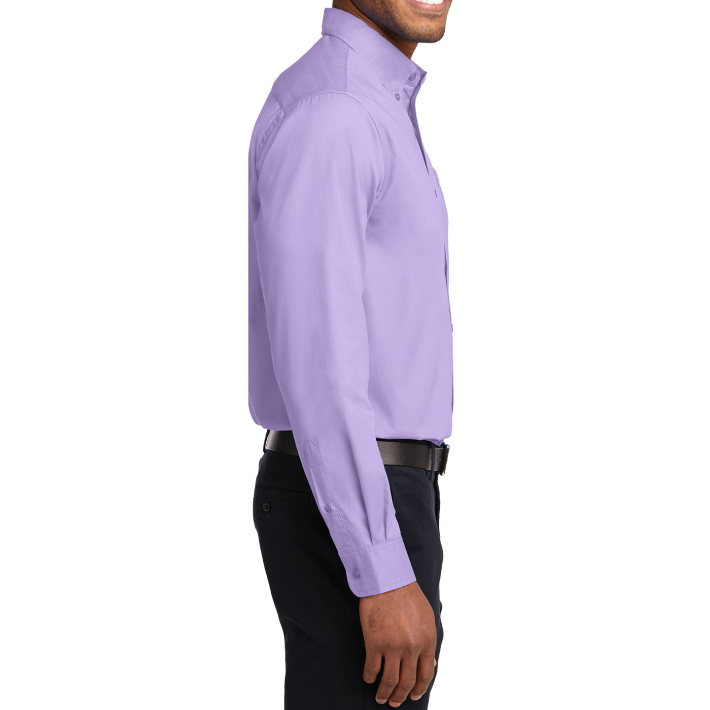Men's Long Sleeve Easy Care Shirt - Bright Lavender - Side