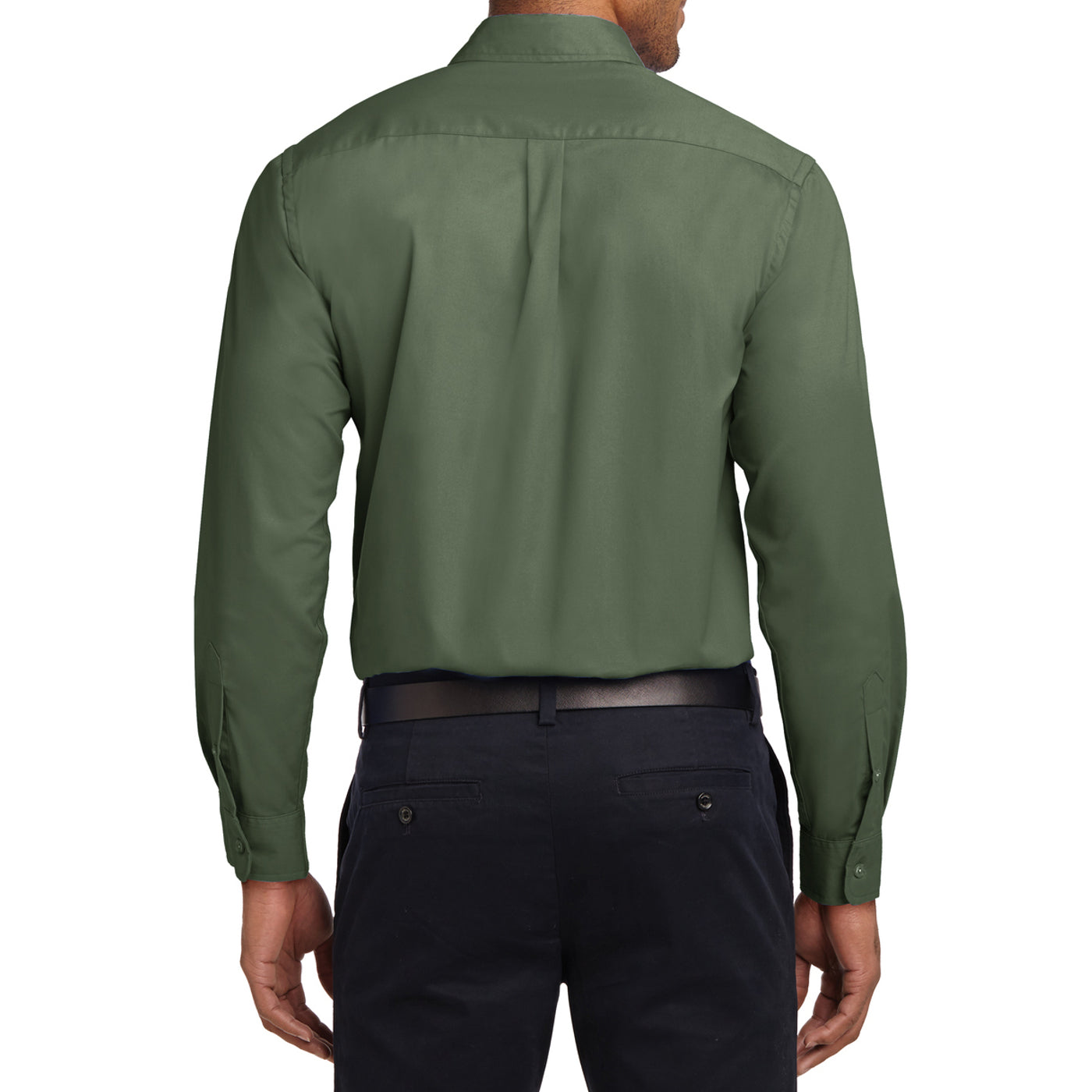 Men's Long Sleeve Easy Care Shirt - Clover Green - Back