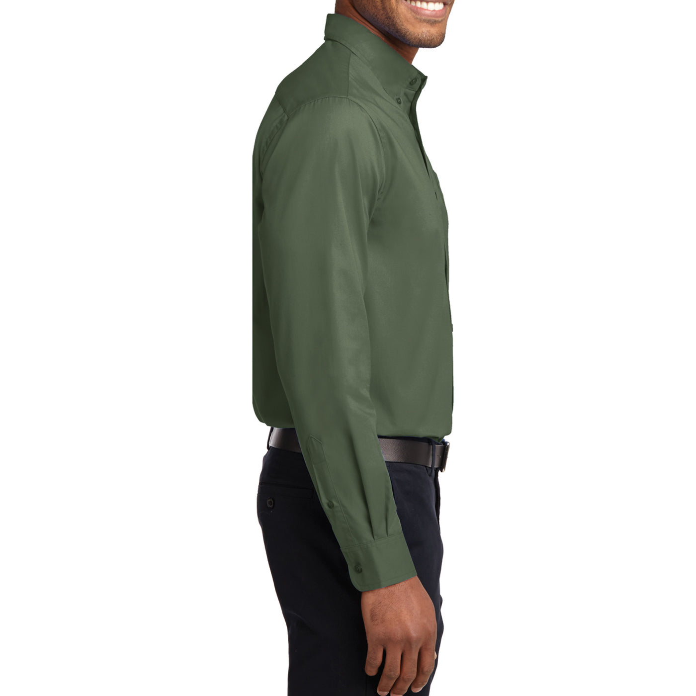Men's Long Sleeve Easy Care Shirt - Clover Green - Side
