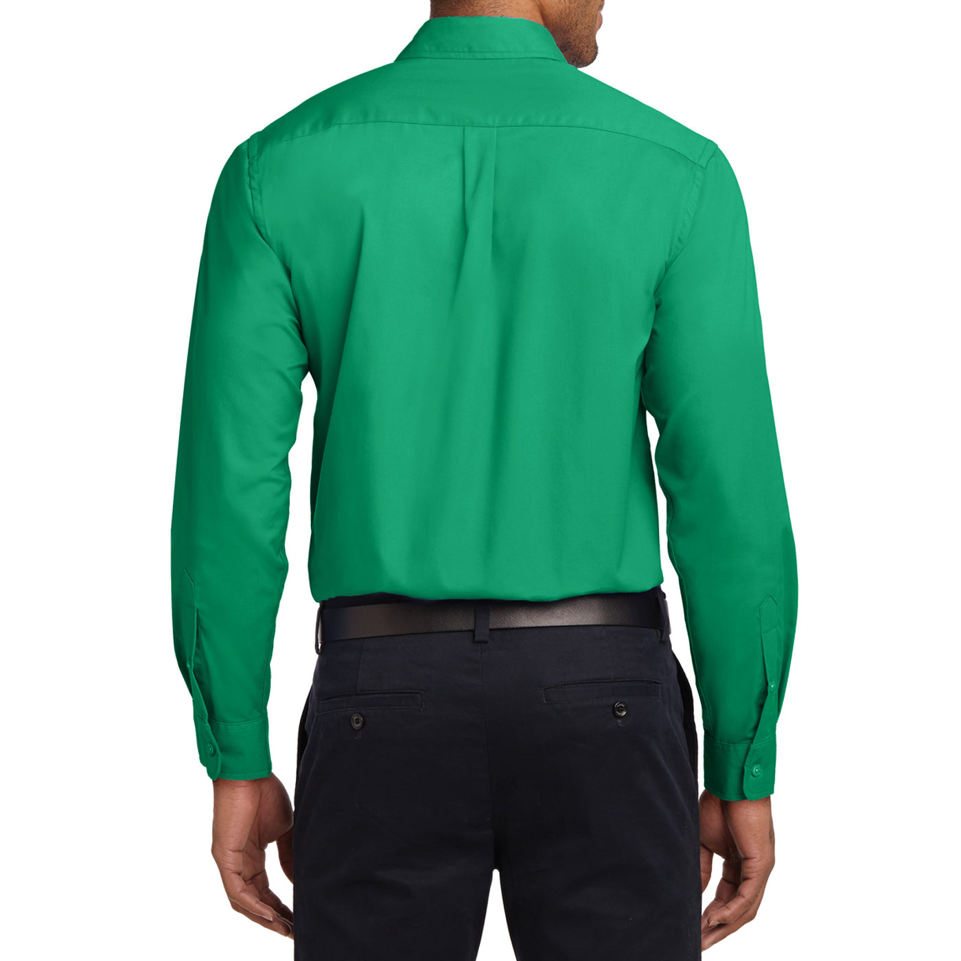 Men's Long Sleeve Easy Care Shirt - Court Green - Back