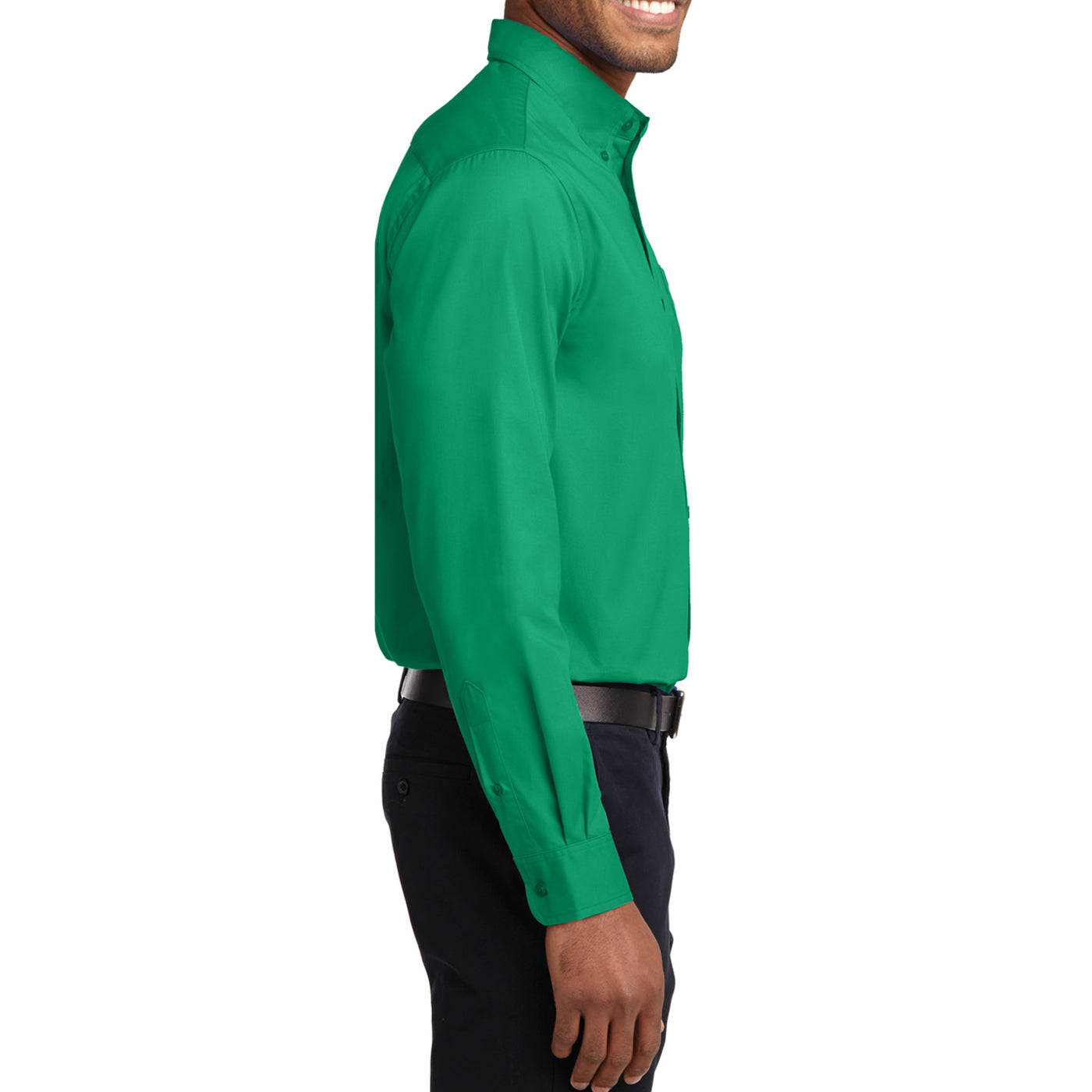 Men's Long Sleeve Easy Care Shirt - Court Green - Side