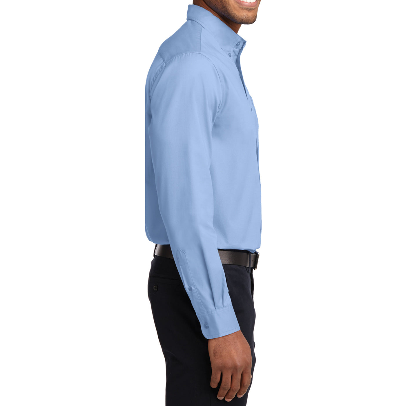 Men's Long Sleeve Easy Care Shirt - Light Blue/ Light Stone - Side