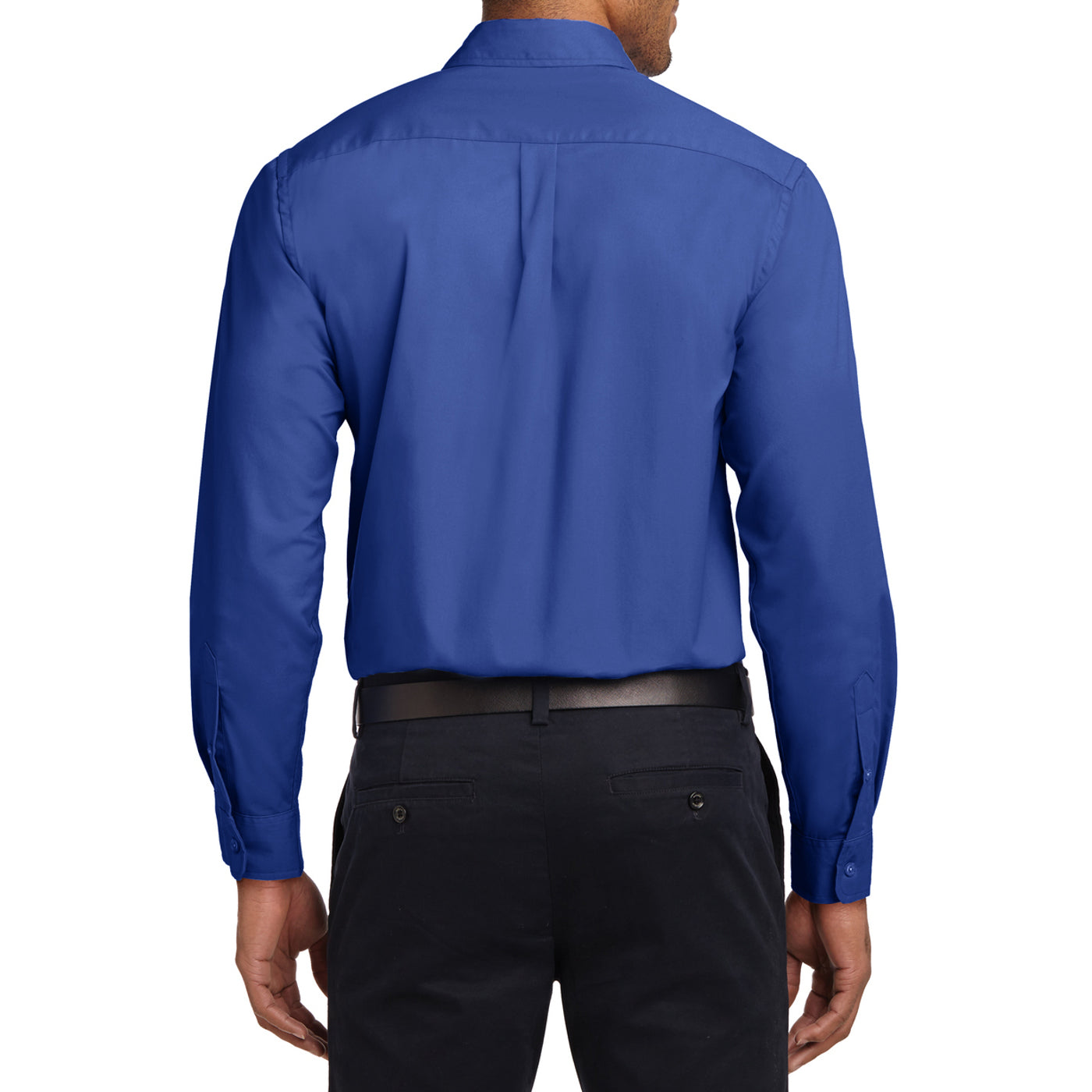 Men's Long Sleeve Easy Care Shirt - Royal/ Classic Navy - Back