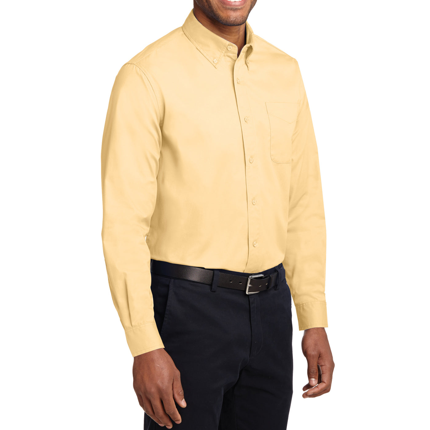 Men's Long Sleeve Easy Care Shirt - Yellow - Side