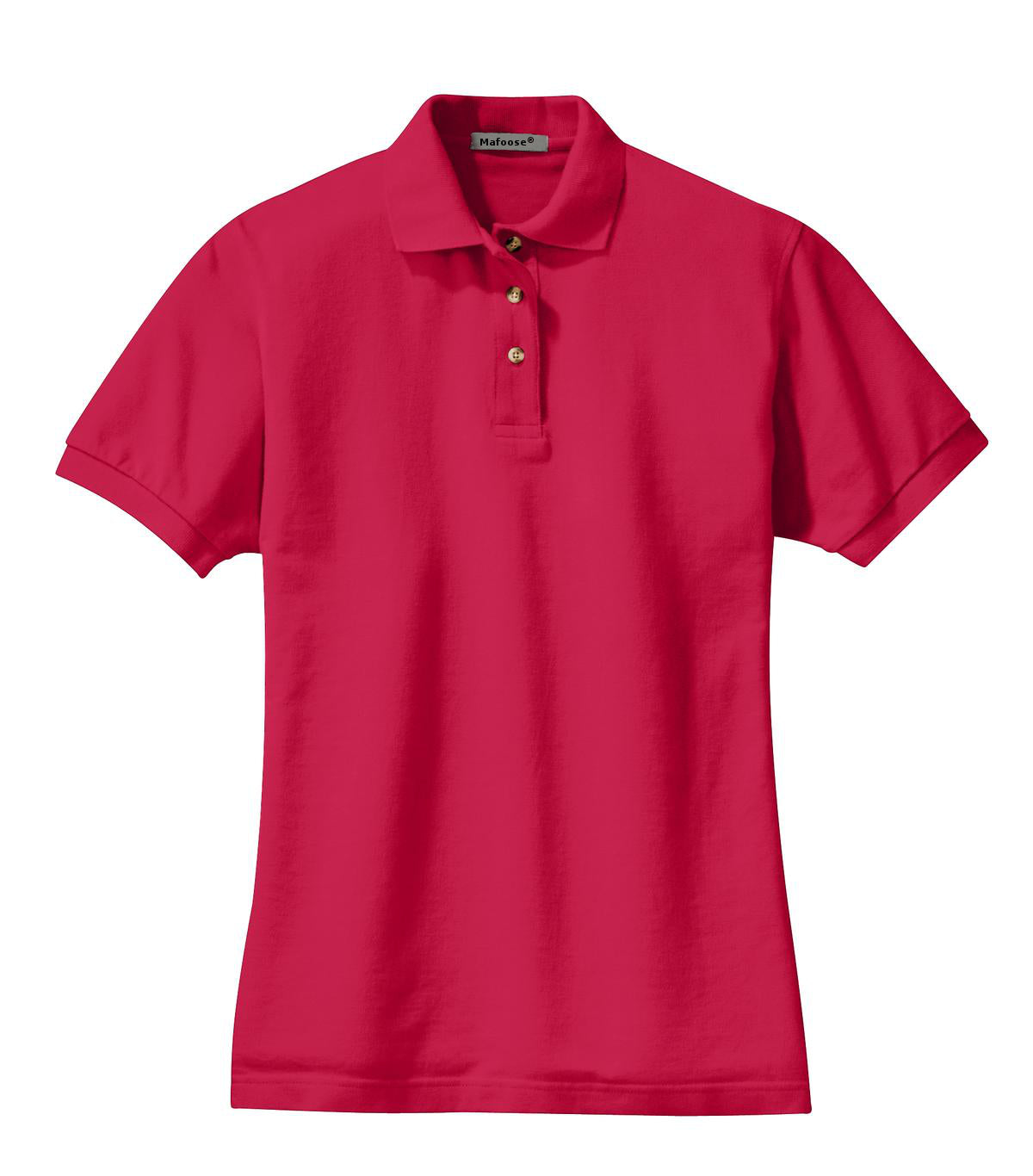 Women's Short Sleeve Heavyweight Cotton Soft Pique Polo T-shirt Red
