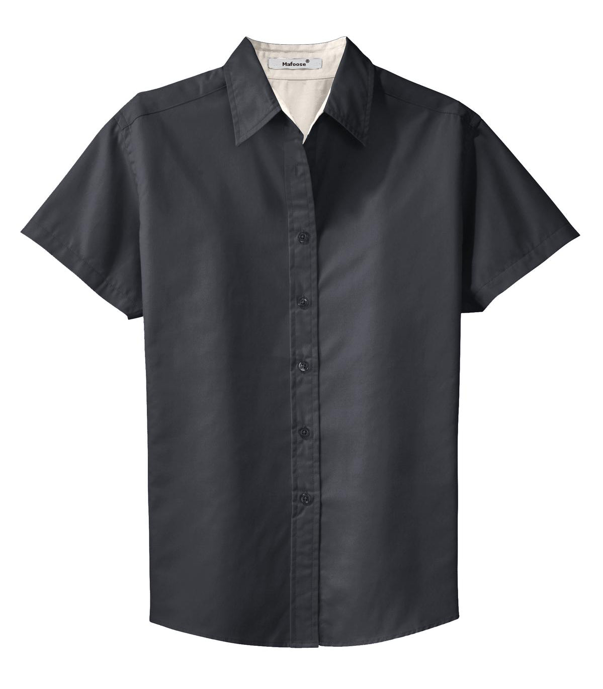 Mafoose Women's Comfortable Short Sleeve Easy Care Shirt Classic Navy/Light Stone-Front
