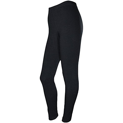 Women's Cotton Spandex Jersey Leggings - Black