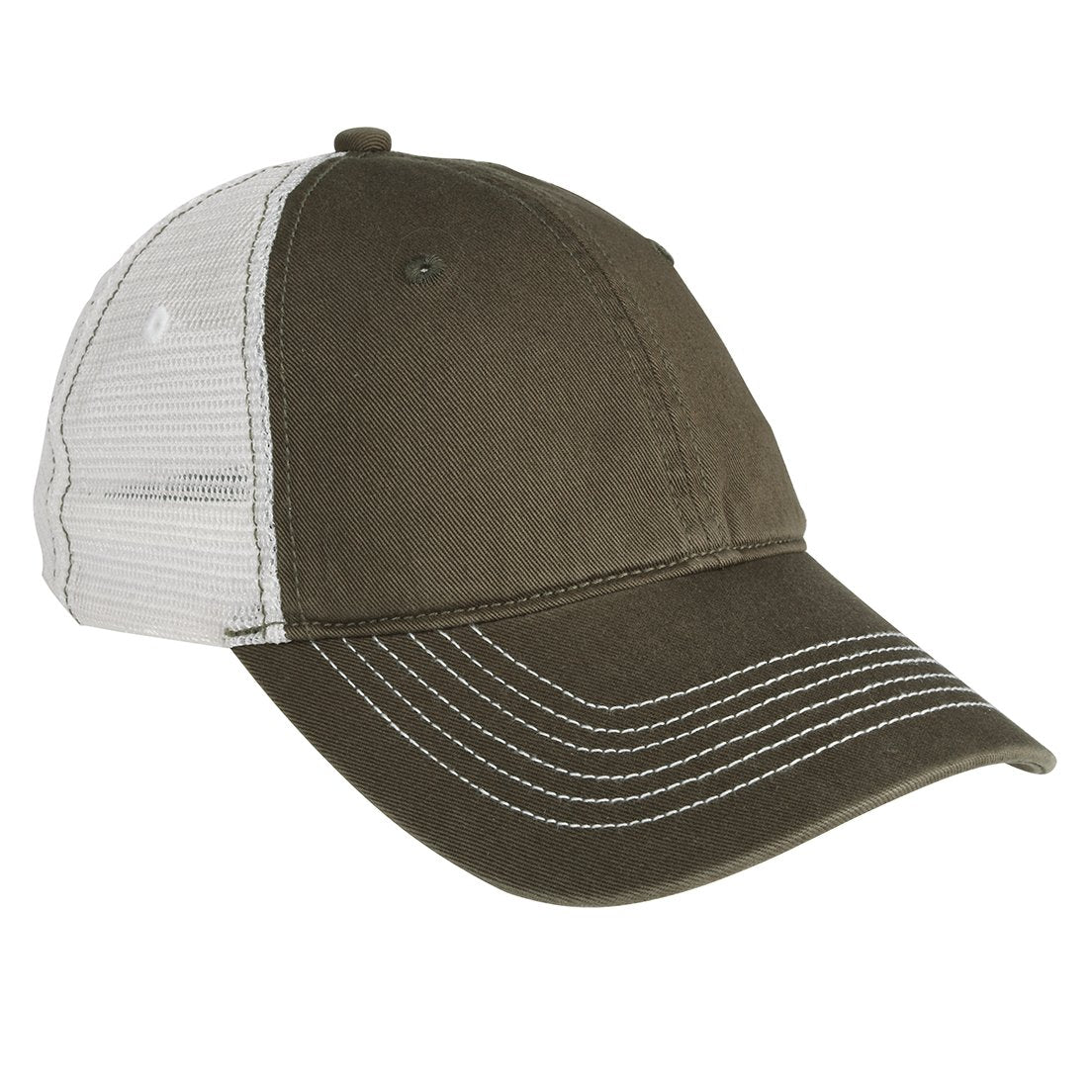 Men's Mesh Back Cap-Army/ White