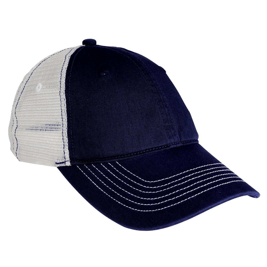 Men's Mesh Back Cap-New Navy/ White