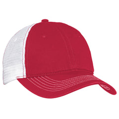 Men's Mesh Back Cap-Red/ White