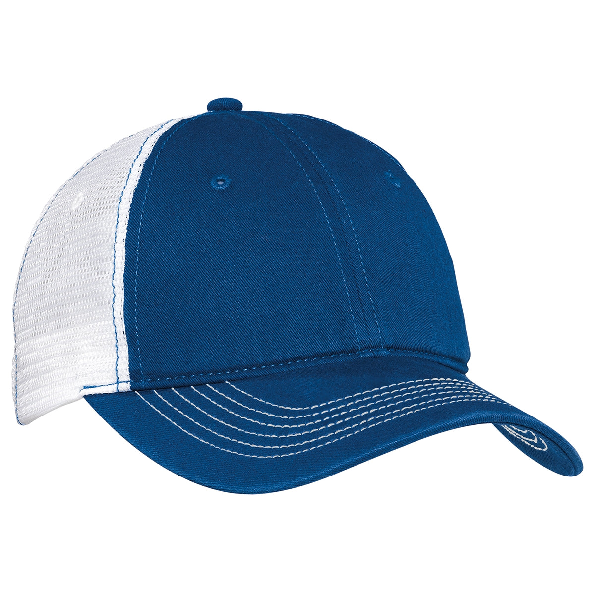 Men's Mesh Back Cap-Royal/ White