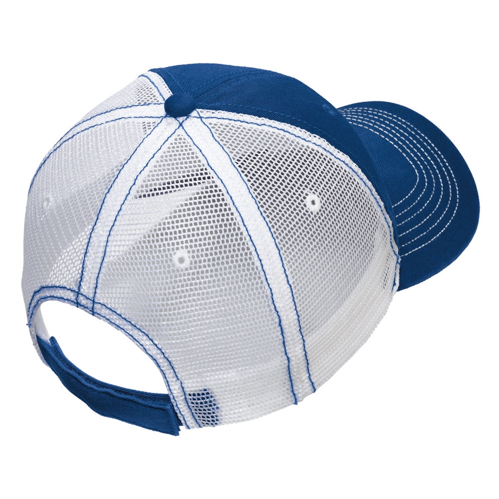 Men's Mesh Back Cap-Royal/ White