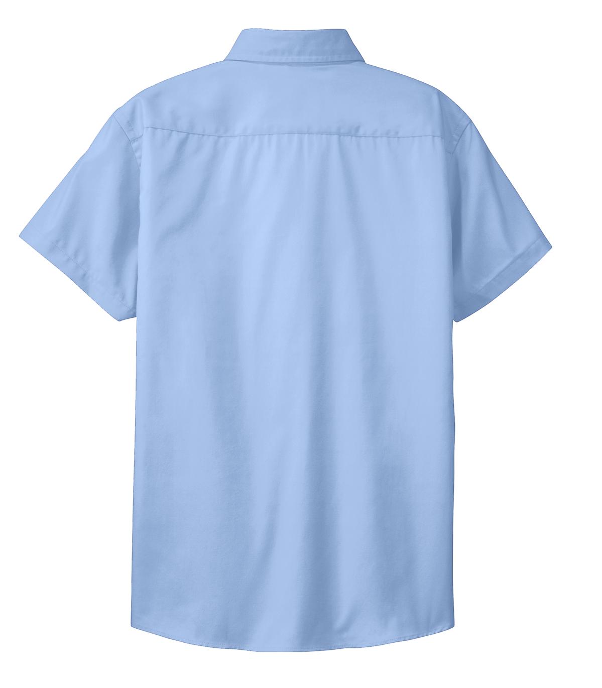 Mafoose Women's Comfortable Short Sleeve Easy Care Shirt Light Blue/Light Stone-Back