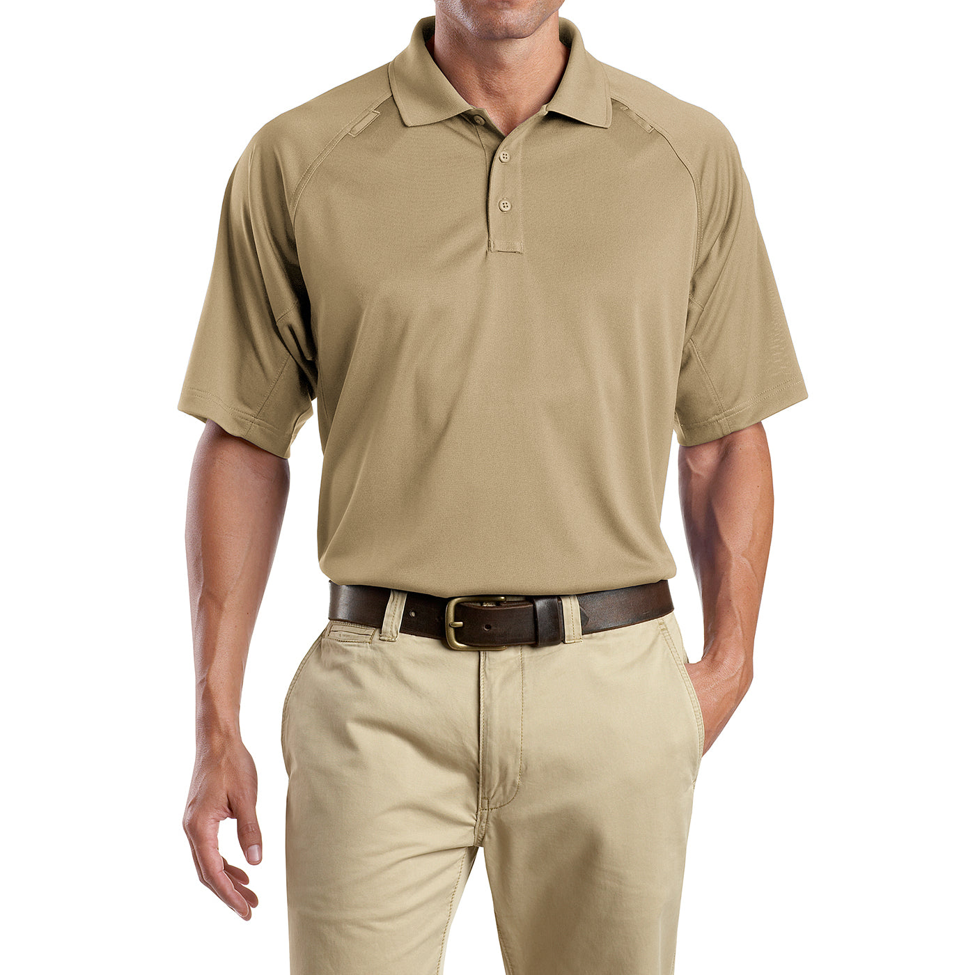Men's Snag-Proof Tactical Polo Shirt - Tan - Front