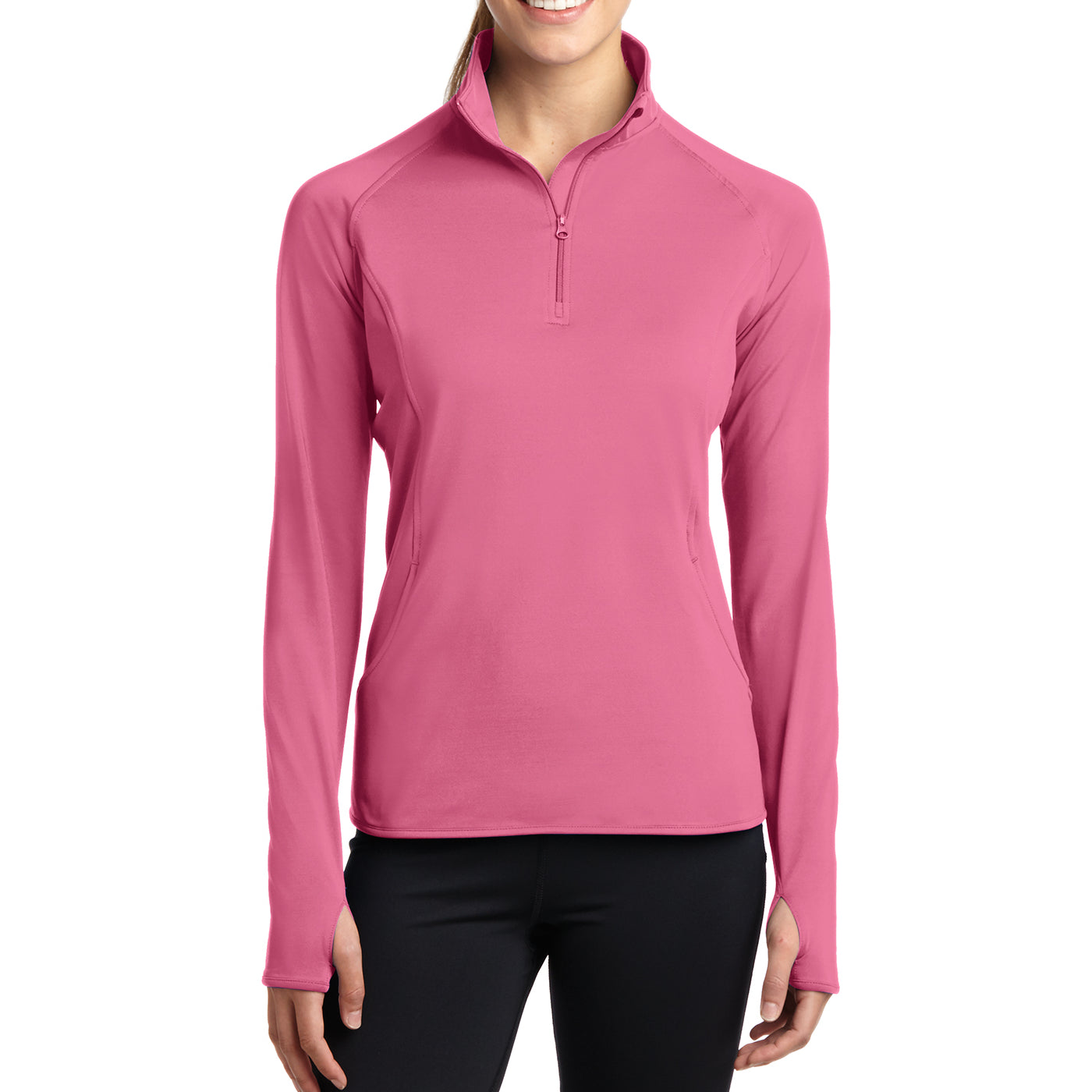 Women's Sport Wick Stretch 1/2 Zip Pullover - Dusty Rose - Front