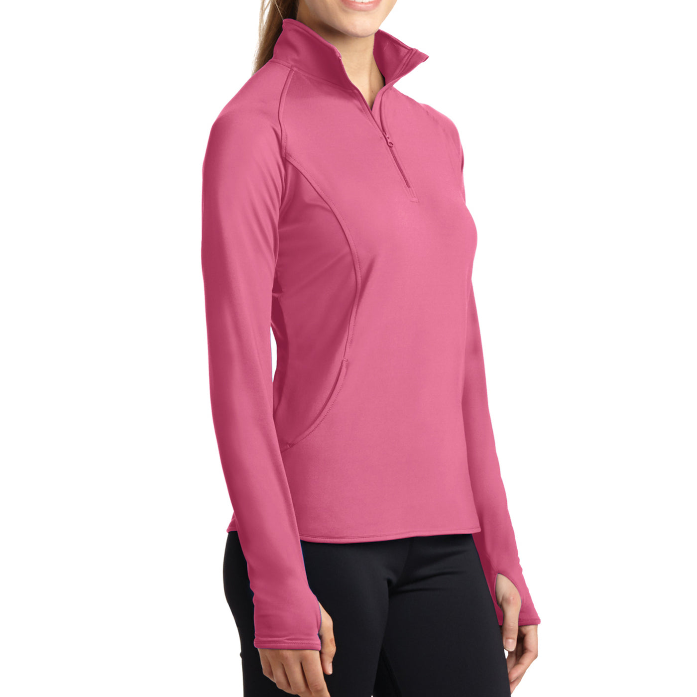 Women's Sport Wick Stretch 1/2 Zip Pullover - Dusty Rose - Side