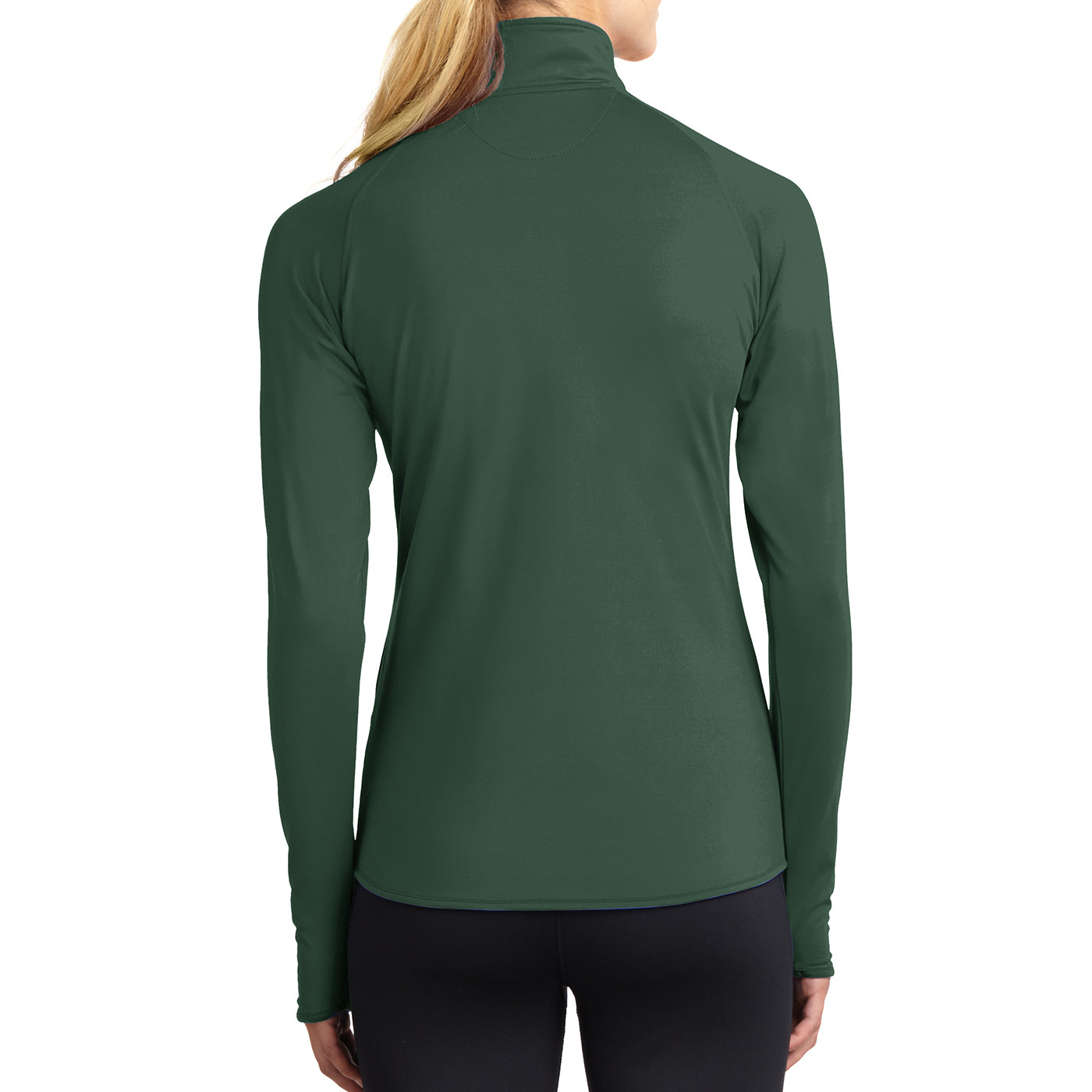Women's Sport Wick Stretch 1/2 Zip Pullover - Forest Green - Back