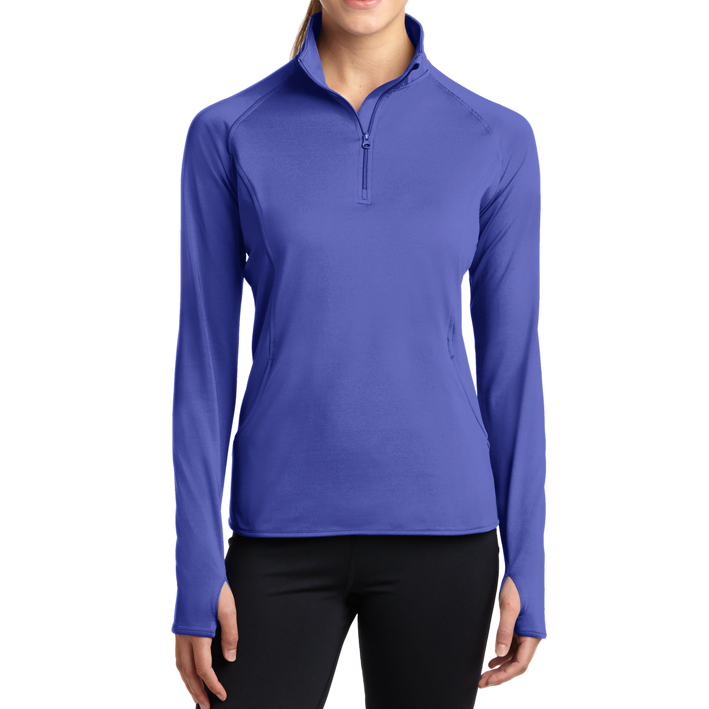 Women's Sport Wick Stretch 1/2 Zip Pullover - Iris Purple - Front