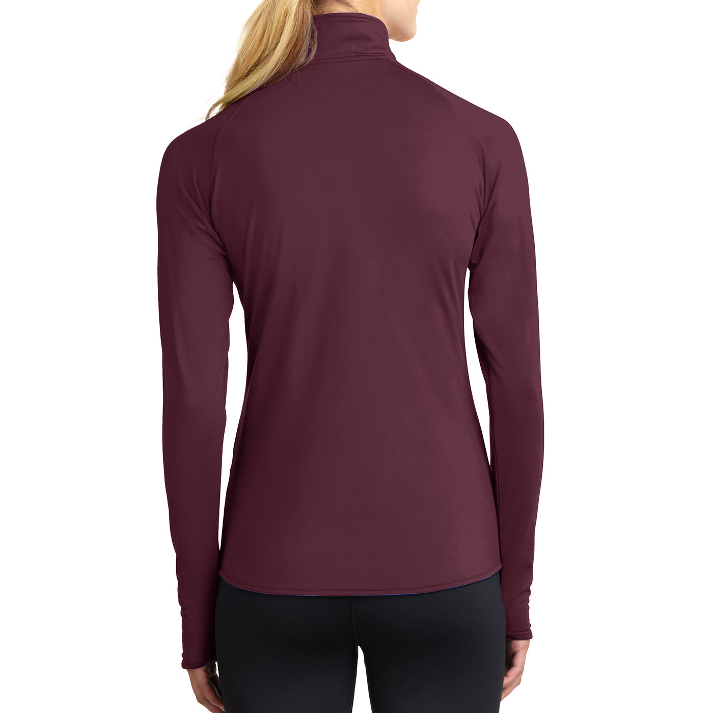 Women's Sport Wick Stretch 1/2 Zip Pullover - Maroon - Back