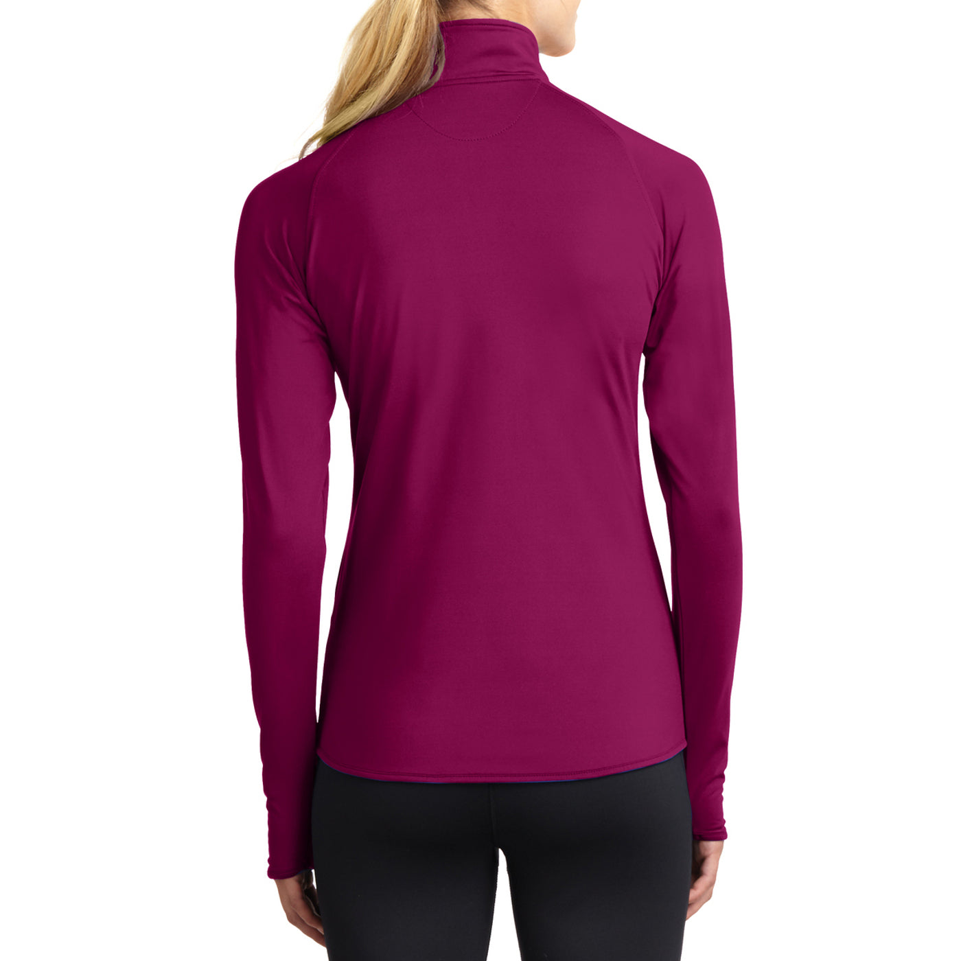 Women's Sport Wick Stretch 1/2 Zip Pullover - Pink Rush - Back