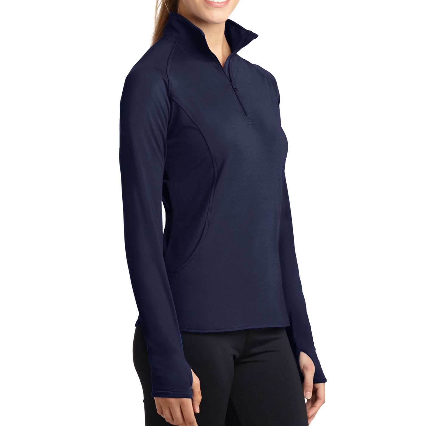 Women's Sport Wick Stretch 1/2 Zip Pullover - True Navy - Side