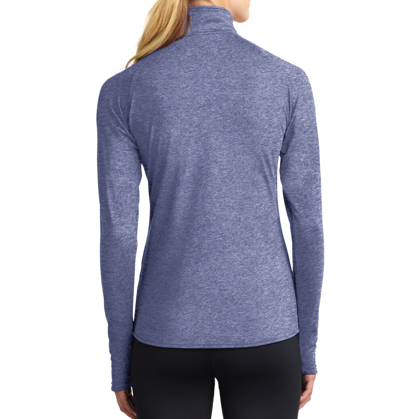 Women's Sport Wick Stretch 1/2 Zip Pullover - True Navy Heather - Back