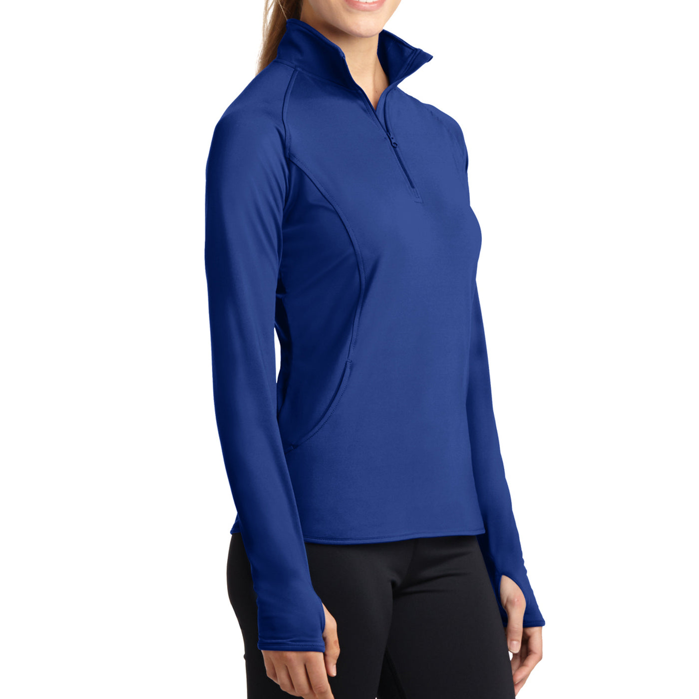 Women's Sport Wick Stretch 1/2 Zip Pullover - True Royal - Side