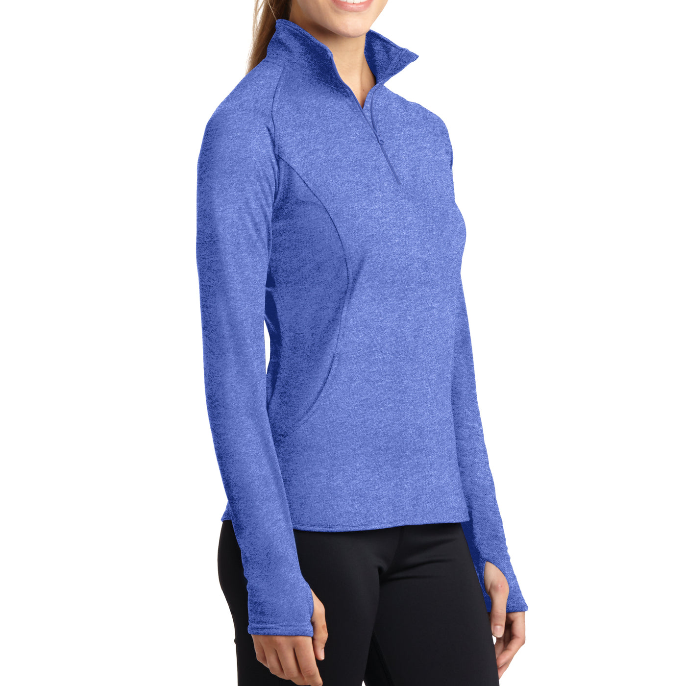 Women's Sport Wick Stretch 1/2 Zip Pullover - True Royal Heather - Side
