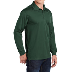 Men's Long Sleeve Moisture-Wicking Micropique Sport-Wick Casual Polo T-shirt
