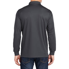 Men's Long Sleeve Moisture-Wicking Micropique Sport-Wick Casual Polo T-shirt