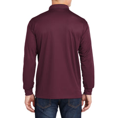 Men's Long Sleeve Moisture-Wicking Micropique Sport-Wick Casual Polo T-shirt