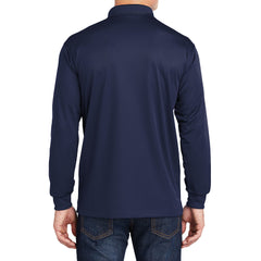 Men's Long Sleeve Moisture-Wicking Micropique Sport-Wick Casual Polo T-shirt