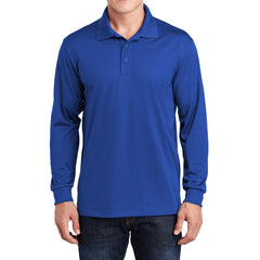 Men's Long Sleeve Moisture-Wicking Micropique Sport-Wick Casual Polo T-shirt