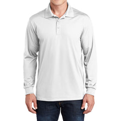 Men's Long Sleeve Moisture-Wicking Micropique Sport-Wick Casual Polo T-shirt