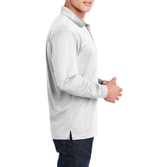 Men's Long Sleeve Moisture-Wicking Micropique Sport-Wick Casual Polo T-shirt