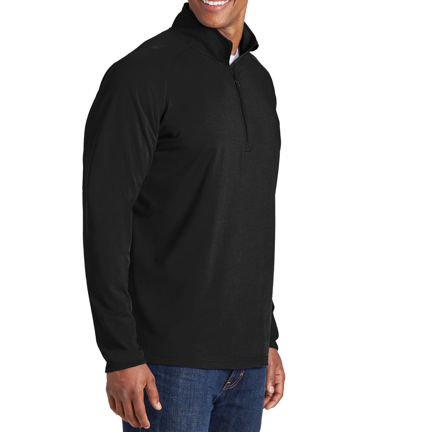 Men's Stretch 1/2 Zip Pullover - Black