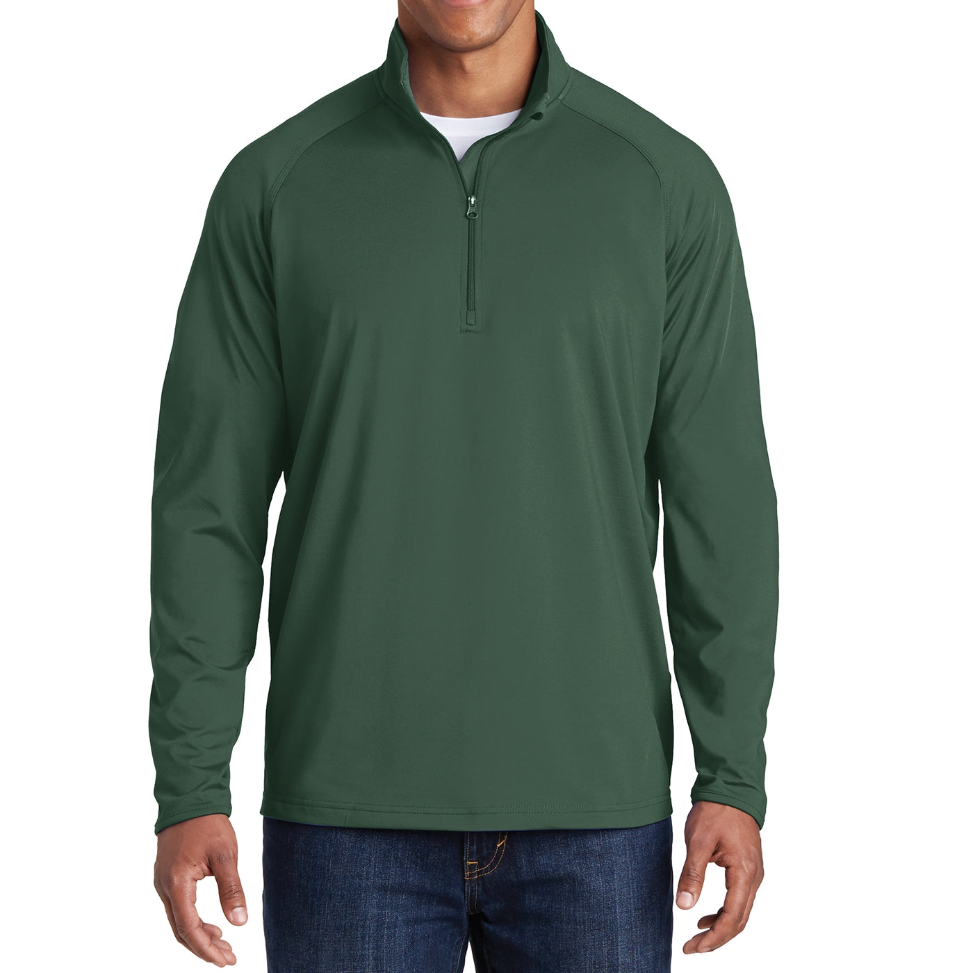 Men's Stretch 1/2 Zip Pullover - Forest Green